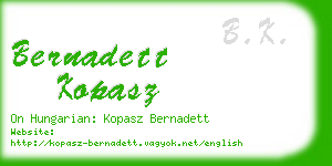 bernadett kopasz business card